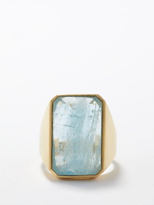 Irene Neuwirth - Aquamarine & 18kt Gold Ring - Womens - Blue Multi