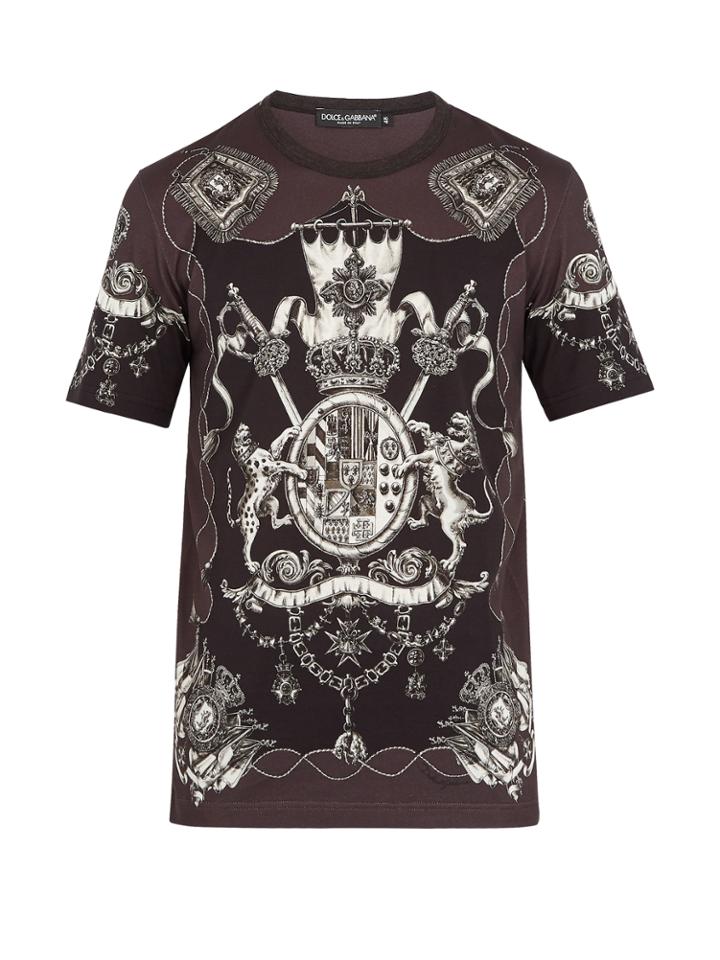 Dolce & Gabbana Crest-print Cotton T-shirt