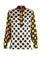 Duro Olowu Large Polka-dot Print Silk-satin Blouse