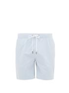 Matchesfashion.com Onia - Charles 7 Striped Swim Shorts - Mens - Light Blue