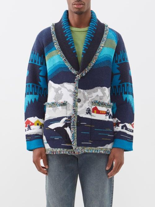 Alanui - Arctic Surfers Shawl-collar Cashmere Cardigan - Mens - Multi