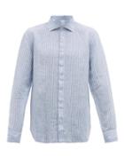 Matchesfashion.com 120% Lino - Spread Collar Striped Slubbed Linen Poplin Shirt - Mens - White