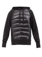 Holden - Quilted Down And Jersey Hooded Sweatshirt - Womens - Black