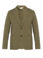 Matchesfashion.com Officine Gnrale - Single Breasted Cotton Blend Blazer - Mens - Green