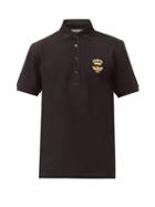 Matchesfashion.com Dolce & Gabbana - Bee-embroidered Cotton-blend Piqu Polo Shirt - Mens - Black