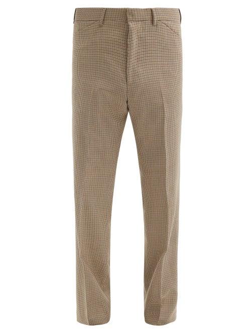 Matchesfashion.com Paul Smith - Houndstooth Wool-twill Straight-leg Trousers - Mens - Beige Multi