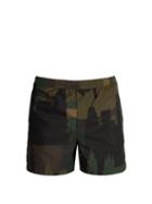 Matchesfashion.com Valentino - London Camouflage Print Swim Shorts - Mens - Green