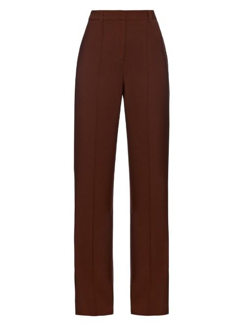 Adam Lippes High-waisted Stretch Wool-crepe Trousers