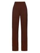 Adam Lippes High-waisted Stretch Wool-crepe Trousers