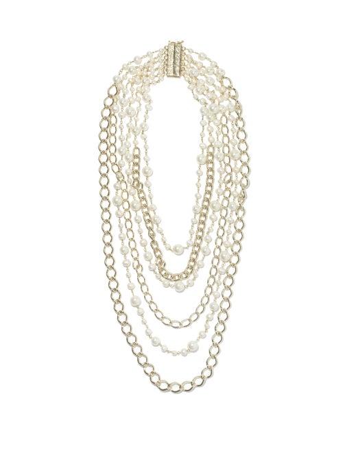 Matchesfashion.com Rosantica - Comedy Faux-pearl And Chain Necklace - Womens - Pearl