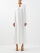 Valentino - Cady Couture Chain-embellished Silk-crepe Dress - Womens - White