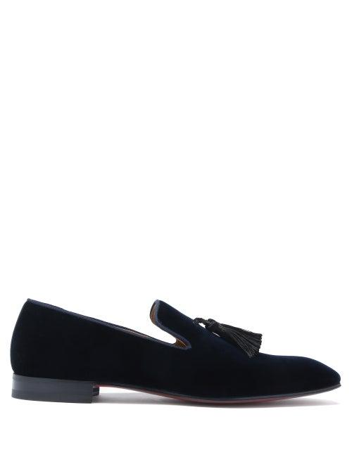 Matchesfashion.com Christian Louboutin - Officialito Tassel Velvet Loafers - Mens - Navy