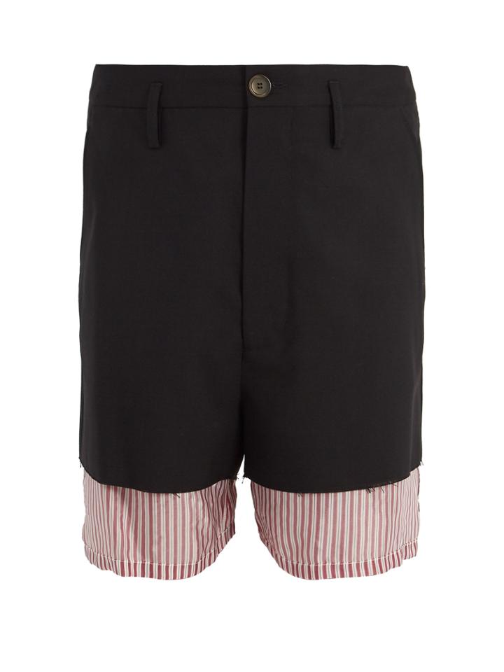Marni Double-layered Wool And Satin Shorts