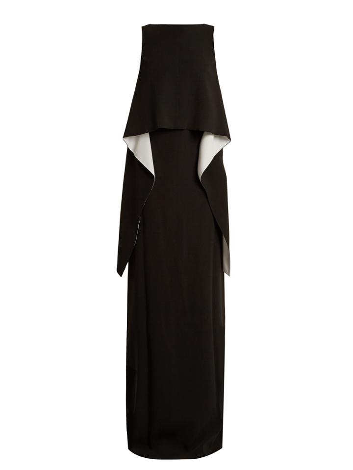 Givenchy Contrast-panel Boat-neck Stretch-cady Gown