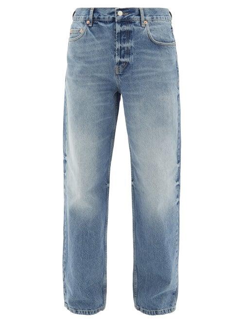 Matchesfashion.com Raey - Open Unisex Faded Wide-leg Jeans - Mens - Light Blue