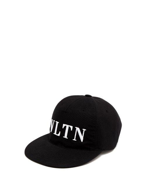 Matchesfashion.com Valentino - Logo Embroidered Canvas Cap - Mens - Black