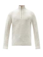 Matchesfashion.com Paul Smith - Striped-collar Merino-wool Sweater - Mens - Light Grey