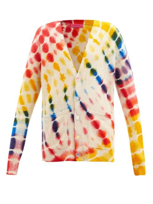 Matchesfashion.com The Elder Statesman - Illusion Tie-dye Cashmere Cardigan - Womens - Cream Multi