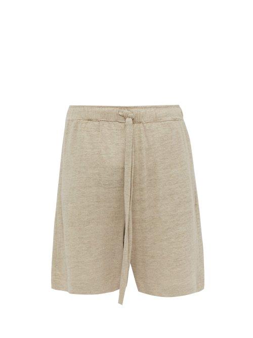 Matchesfashion.com Hecho - Relaxed Linen Jersey Shorts - Mens - Beige