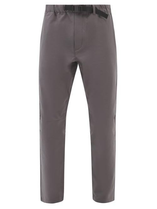 Goldwin - Stretch Belted Solotex Trousers - Mens - Grey