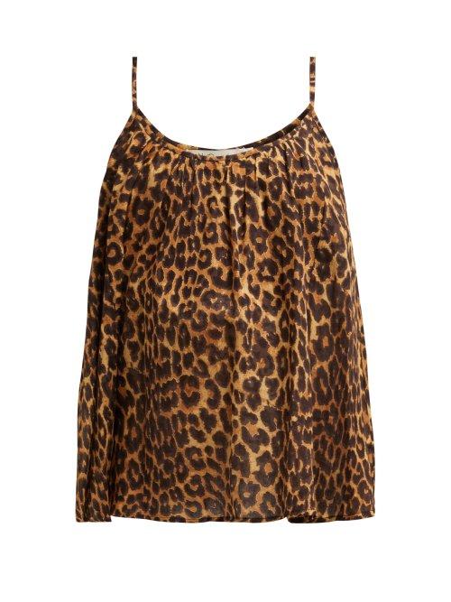 Matchesfashion.com Mes Demoiselles - Fauve Leopard Print Cotton Cami Top - Womens - Leopard