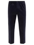Matchesfashion.com Ami - Cropped Cotton-twill Trousers - Mens - Navy