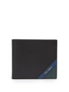 Matchesfashion.com Prada - Bi Fold Saffiano Leather Wallet - Mens - Black Multi