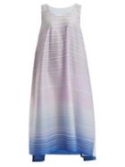 Matchesfashion.com Pleats Please Issey Miyake - Pleated Gradient Print Dress - Womens - Blue