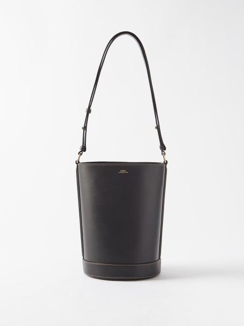 A.p.c. - Ambre Leather Bucket Bag - Womens - Black