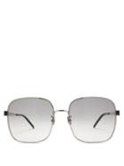 Ladies Accessories Saint Laurent - Square Metal Sunglasses - Womens - Silver
