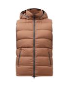 Herno - Hooded Quilted Down Gilet - Mens - Brown