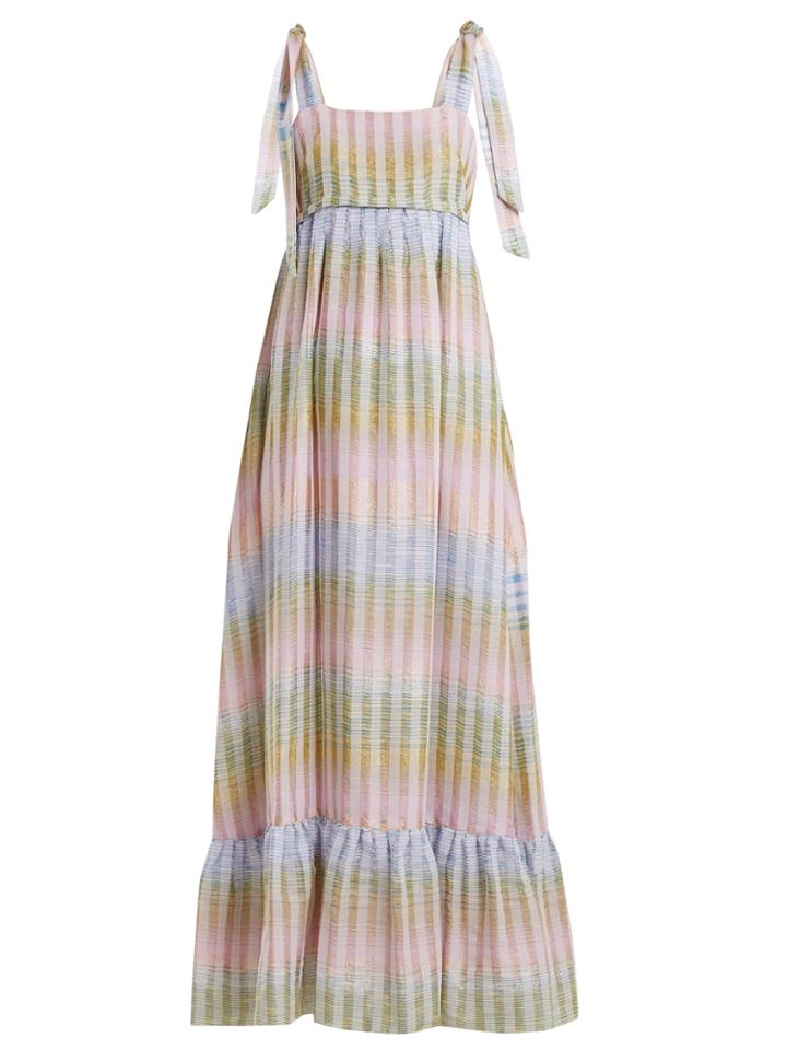 Athena Procopiou Cosmic Dancer Multi-thread Cotton-blend Maxi Dress