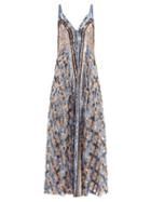 Matchesfashion.com Temperley London - Akiko Sequin Embroidered Maxi Dress - Womens - Blue Multi