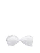 Matchesfashion.com Casa Raki - Ruffle Bandeau Bikini Top - Womens - White