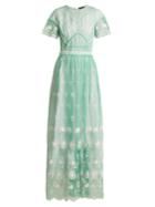 Burberry Round-neck Embroidered-tulle Dress