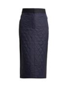 Matchesfashion.com Tibi - Quilted Nylon And Twill Pencil Skirt - Womens - Navy