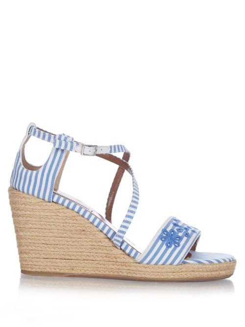 Tabitha Simmons Liu Striped Espadrille Wedges