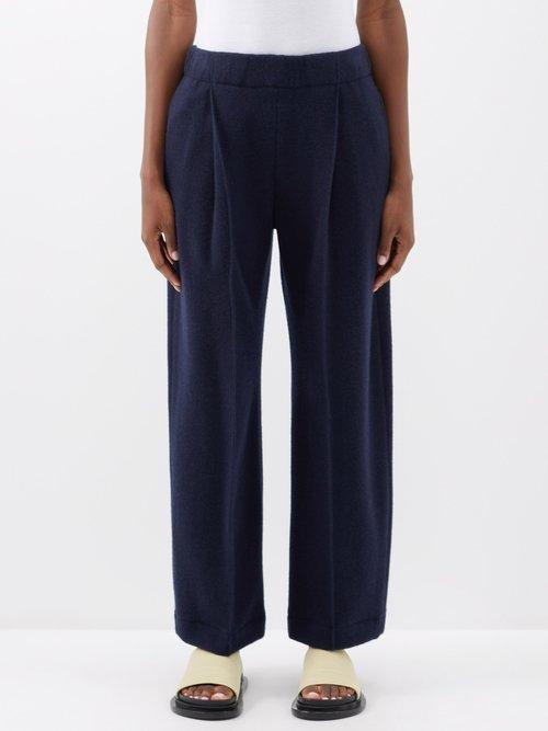 Raey - Virgin Wool Blend Trousers - Womens - Navy