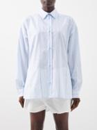 Raey - Swingback Organic-cotton Stripe Shirt - Womens - Blue/ White