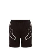 Matchesfashion.com Blackbarrett By Neil Barrett - Geometric Print Jersey Shorts - Mens - Black Multi
