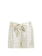 Matchesfashion.com La Prestic Ouiston - Mumbai Polka Dot Print Silk Twill Shorts - Womens - White Black