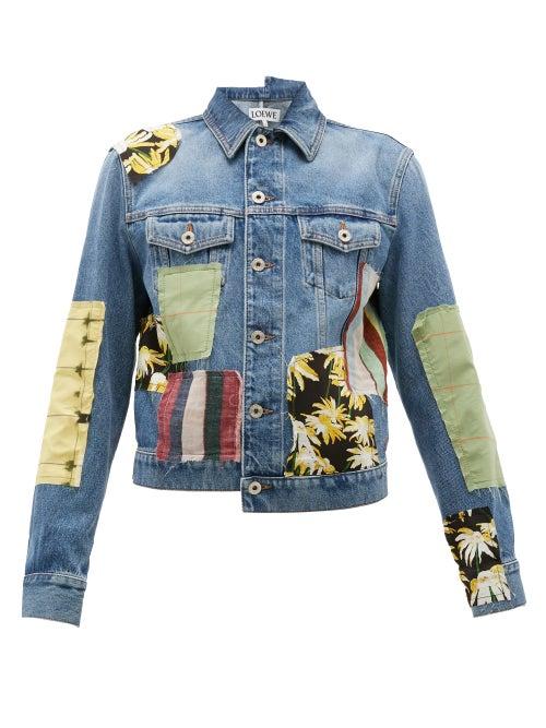 Matchesfashion.com Loewe - Patchwork Denim Jacket - Womens - Blue Multi