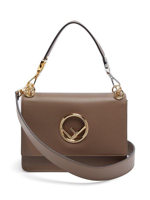 Matchesfashion.com Fendi - Kan I Small Leather Shoulder Bag - Womens - Brown