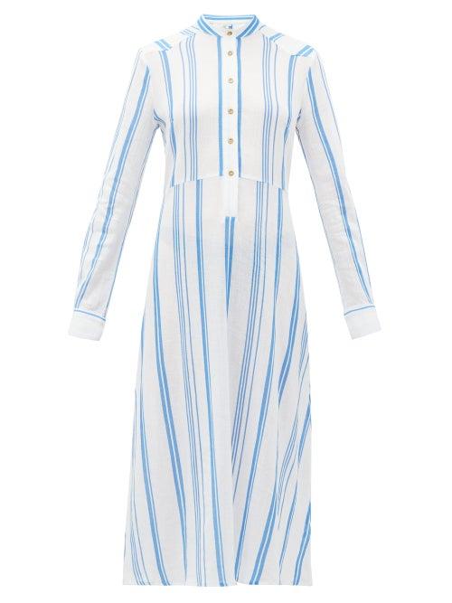 Matchesfashion.com Belize - Silas Striped Cotton Shirtdress - Womens - Blue White