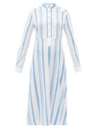 Matchesfashion.com Belize - Silas Striped Cotton Shirtdress - Womens - Blue White