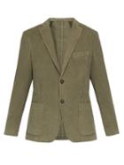 Matchesfashion.com Officine Gnrale - Single Breasted Cotton Corduroy Blazer - Mens - Green