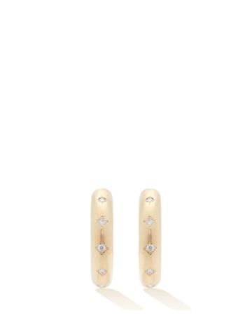 Ladies Fine Jewellery Zo Chicco - Diamond & 14kt Gold Hoop Earrings - Womens - Gold