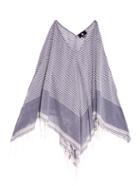 Su Mika Tasseled Chevron-striped Poncho