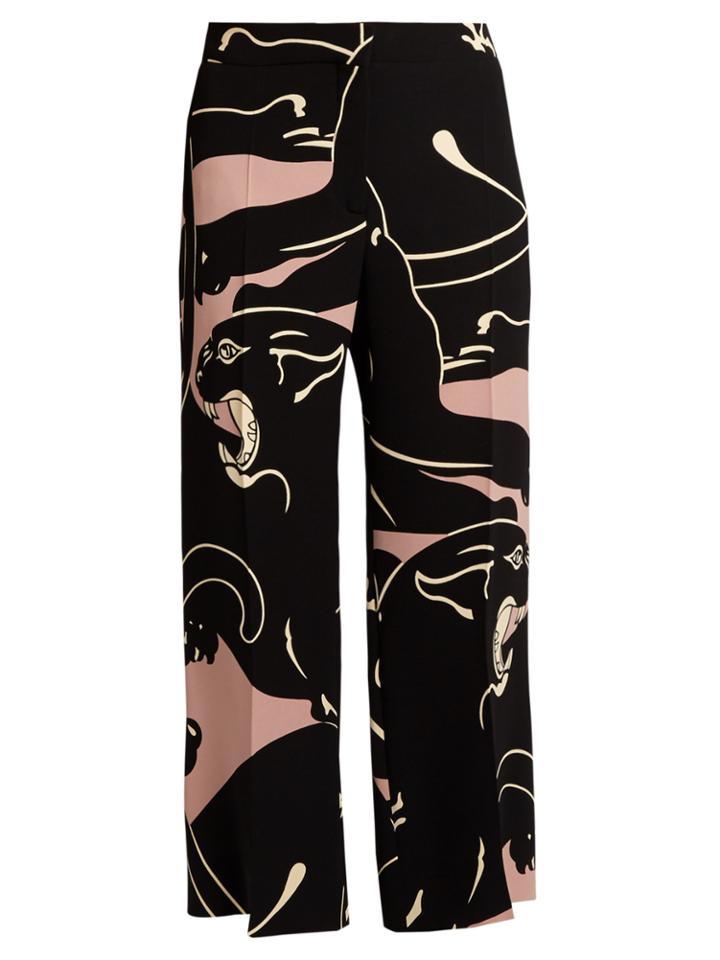 Valentino Panther-print Cropped Trousers