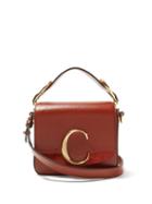 Matchesfashion.com Chlo - The C Mini Leather And Suede Shoulder Bag - Womens - Dark Brown